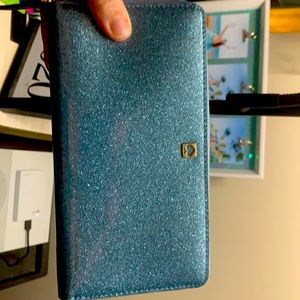 NWOT Kate Spade sparkle blue wallet